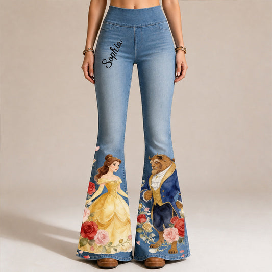 Tale As Old As Time - Personalized Beauty And The Beast Flare Leggings