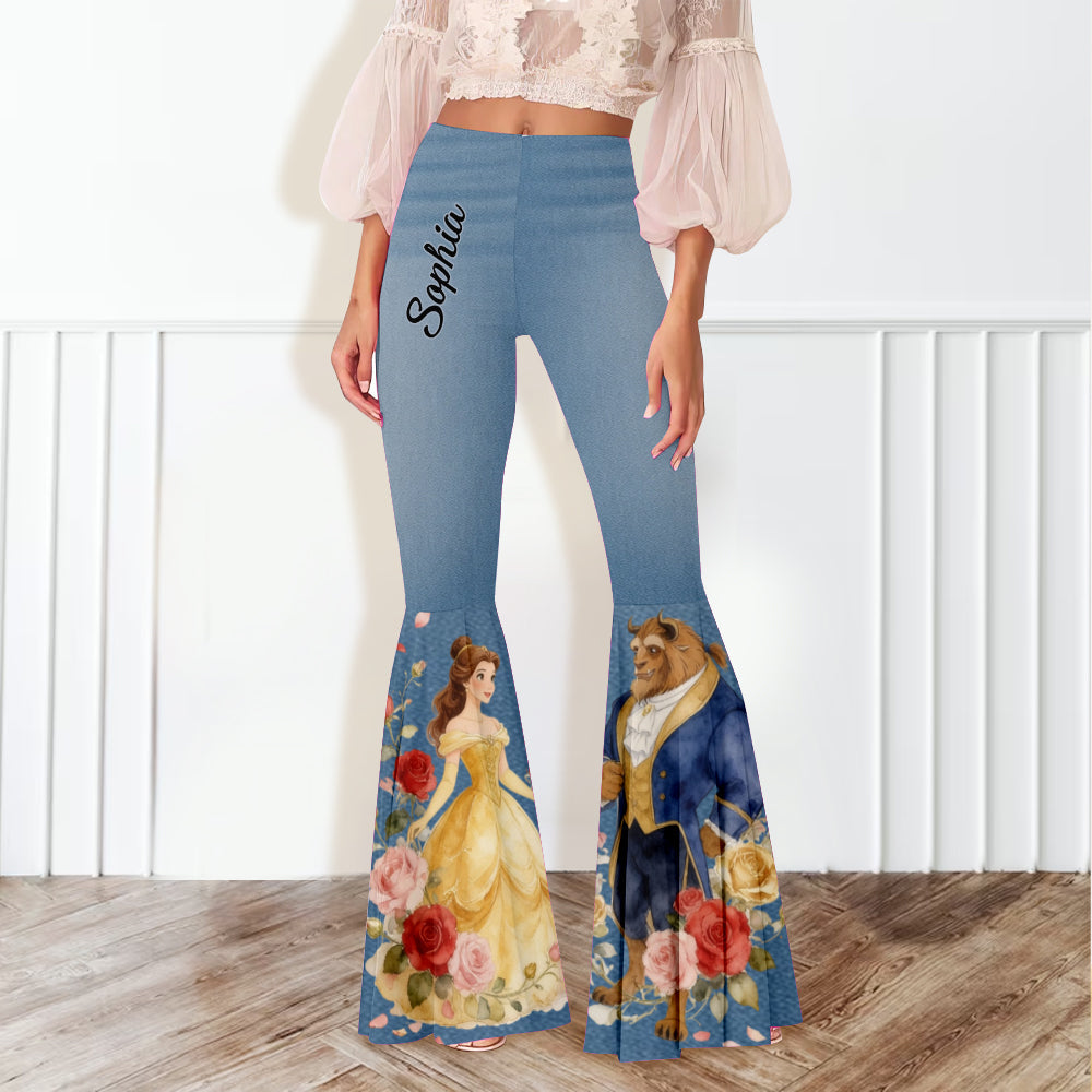 Tale As Old As Time - Personalized Beauty And The Beast Flare Leggings