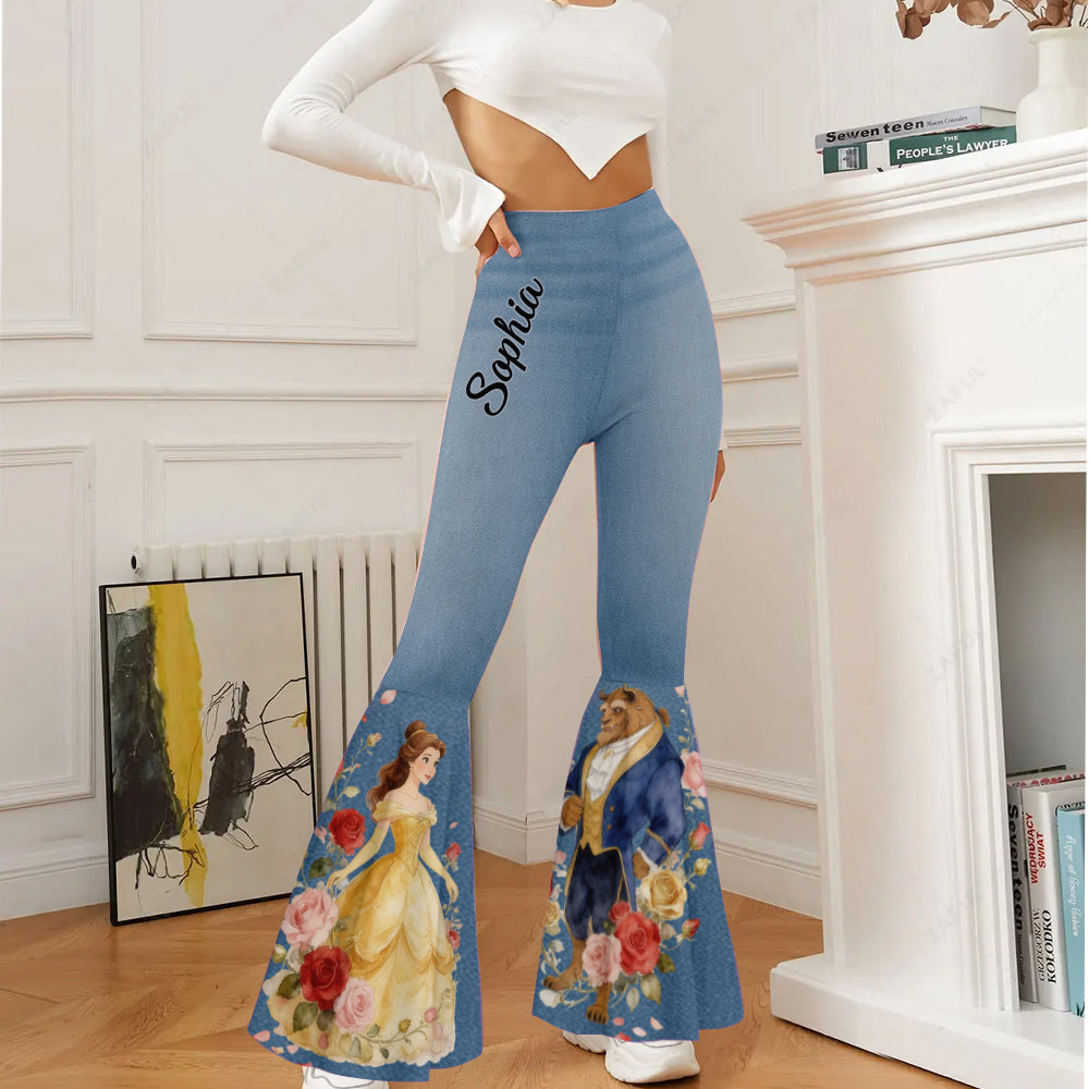 Tale As Old As Time - Personalized Beauty And The Beast Flare Leggings