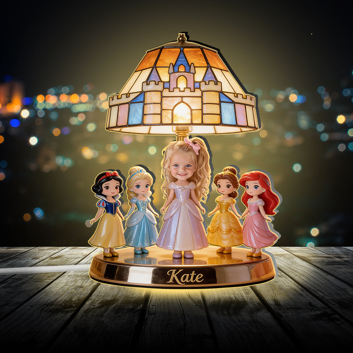 Princesses - Personalized Beautiful Princess Acrylic LED Night Light