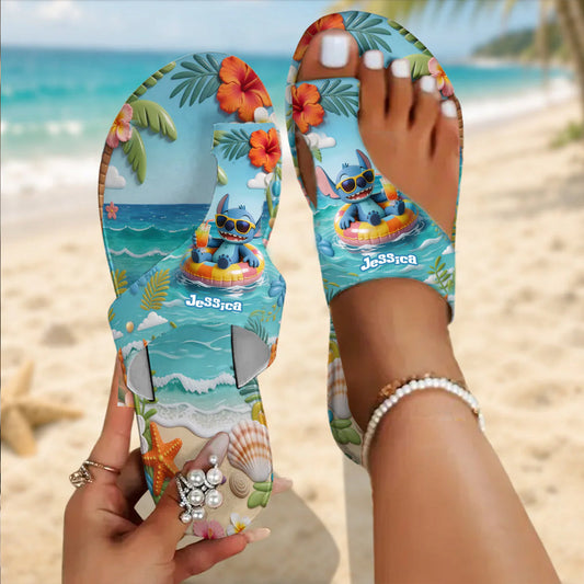 Ohana Summer Vibes - Personalized Ohana Open Toe Sandals