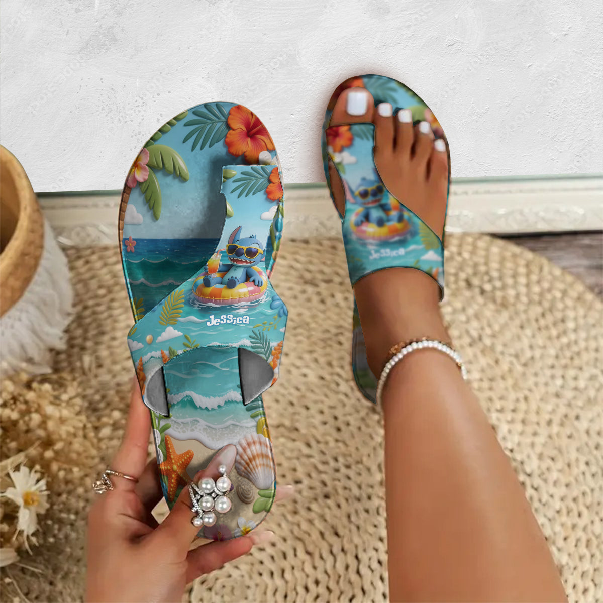 Ohana Summer Vibes - Personalized Ohana Open Toe Sandals