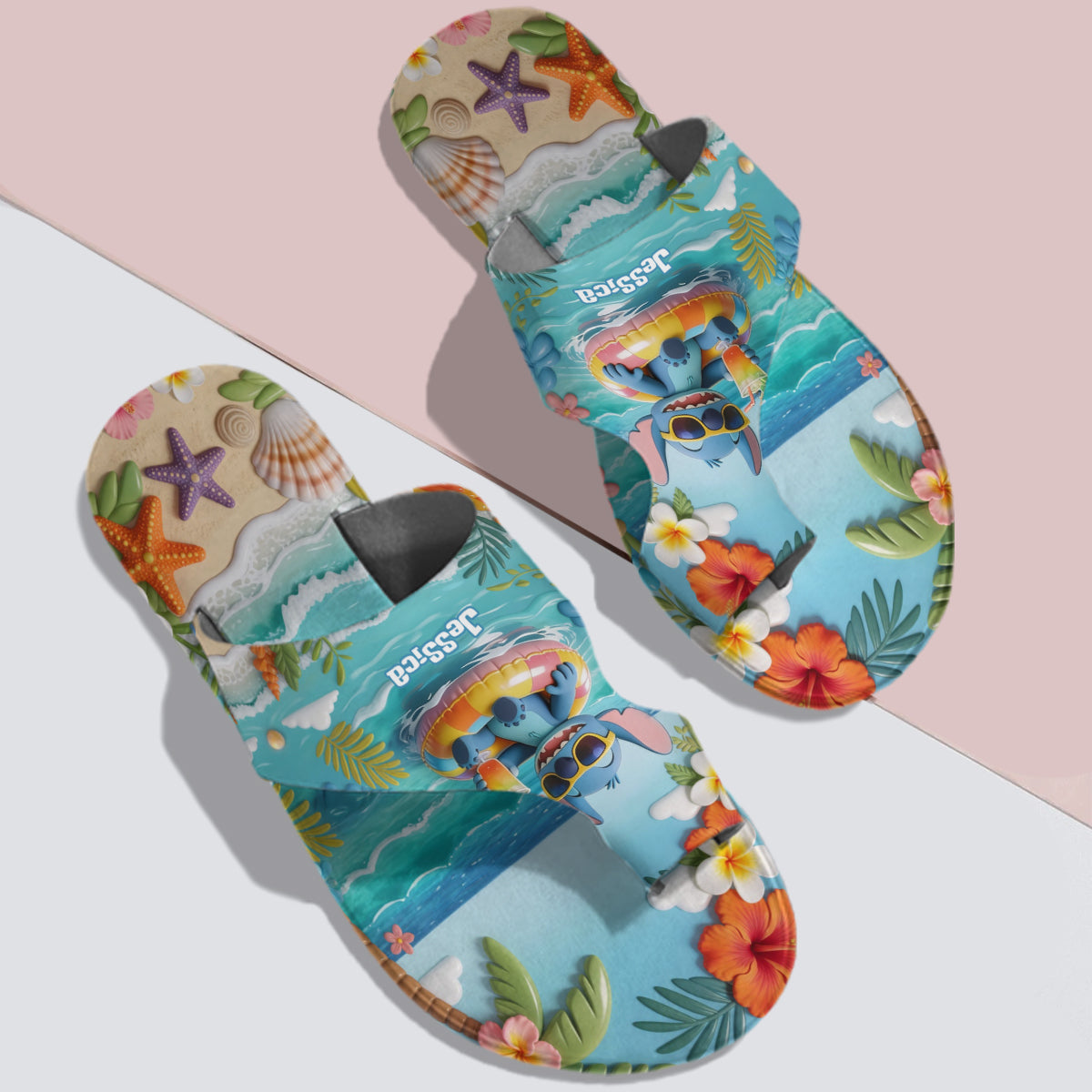 Ohana Summer Vibes - Personalized Ohana Open Toe Sandals