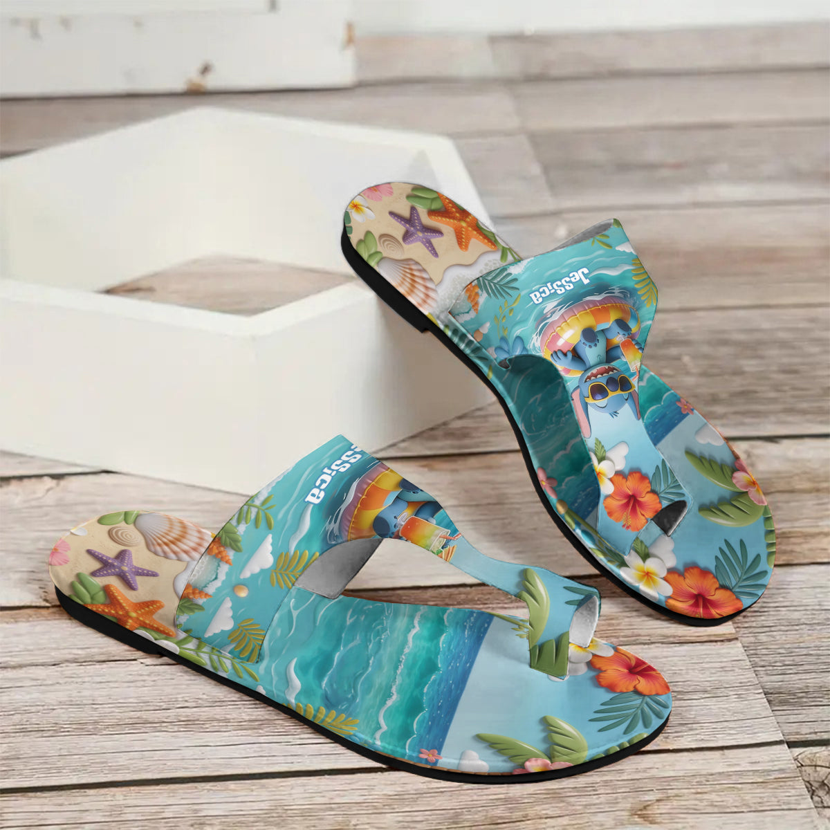 Ohana Summer Vibes - Personalized Ohana Open Toe Sandals