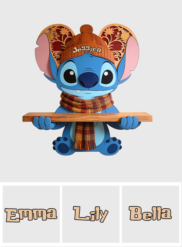 It's The Most Beautiful Time Of The Year - Personalized Ohana Wooden Floating Shelf