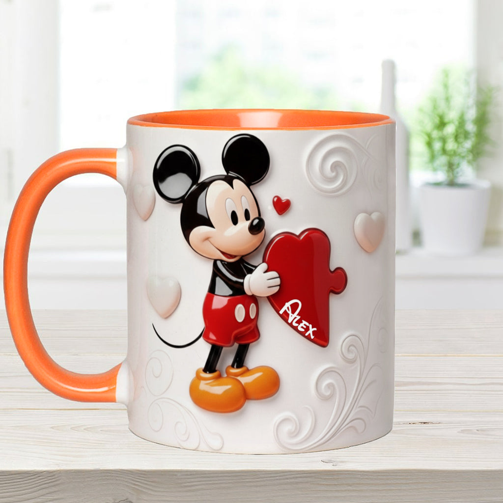 Magical Cartoon Mouse Couple, Matching Mug - Personalized Mouse Accent Mug