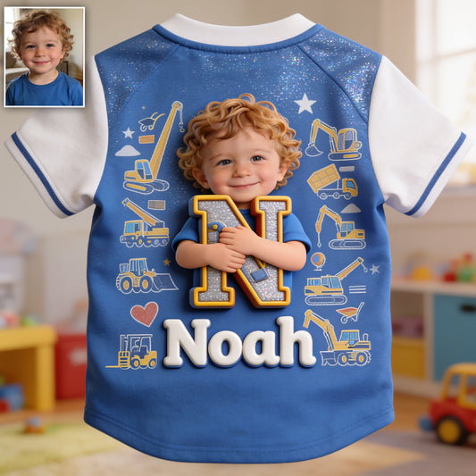 Custom Photo, Alphabet, Any Theme - Personalized Kid Baseball Jersey