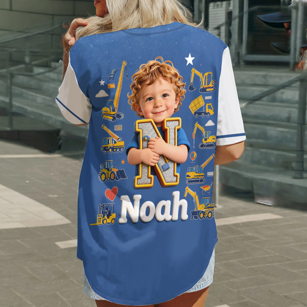 Custom Photo, Alphabet, Any Theme - Personalized Kid Baseball Jersey
