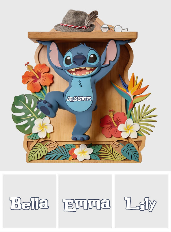 Let Me Help - Personalized Ohana Wooden Floating Shelf