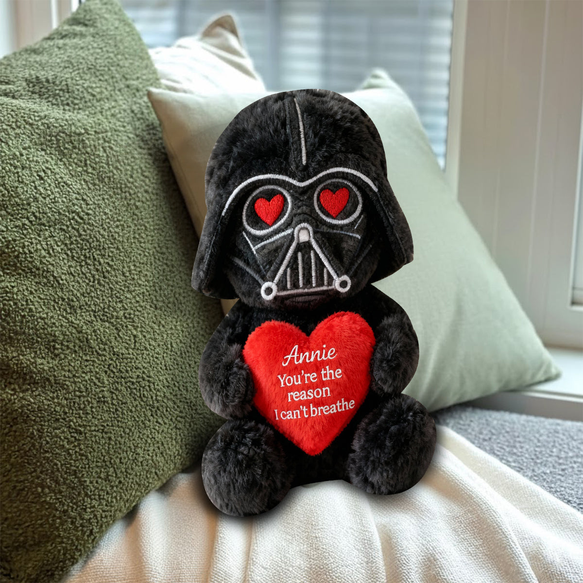 You're The Reason I Can't Breathe - Personalized The Force Faux Fur Shaped Pillow