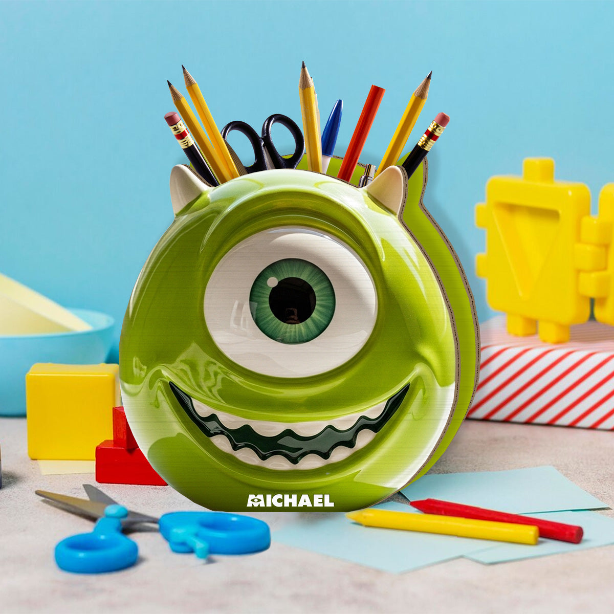 Monster University - Personalized Mouse Wooden Pen Holder