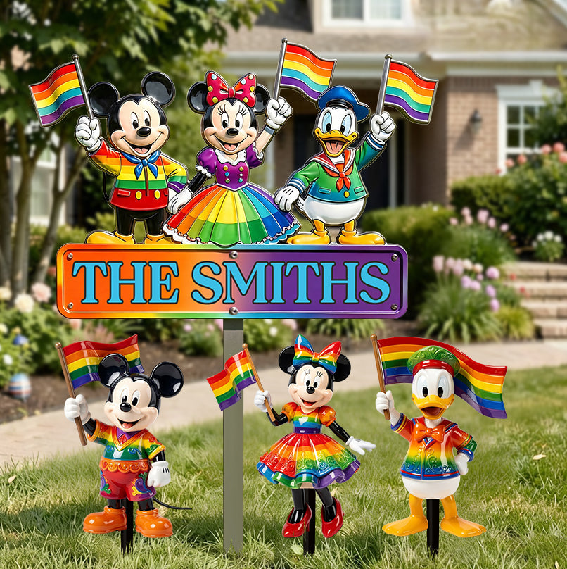 Pride Month Decoration - Personalized LGBT Support Acrylic Stake & Metal Sign