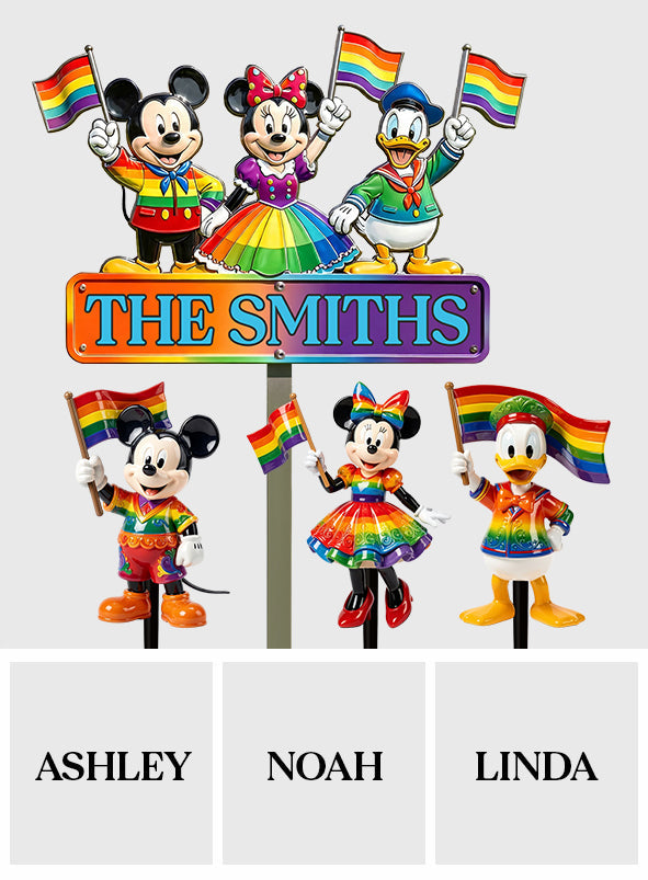 Pride Month Decoration - Personalized LGBT Support Acrylic Stake & Metal Sign