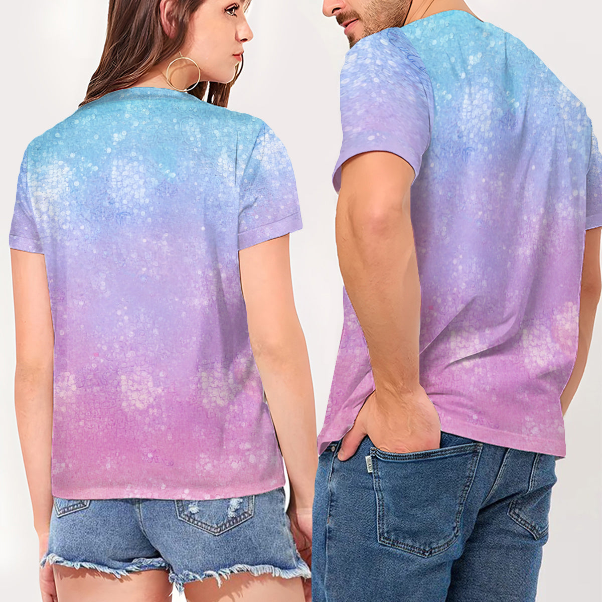 Blue Monster - Personalized Ohana Fully Printed V-Neck T-Shirt
