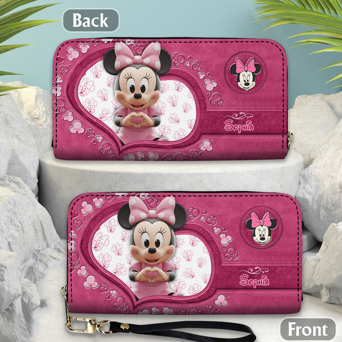 Magical Mouse Ears - Personalized Mouse Leather Long Wallet