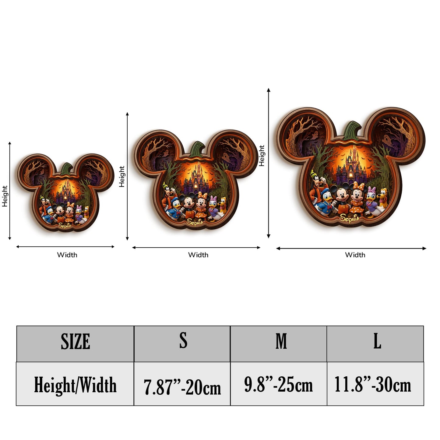 Spooky Night - Personalized Mouse Wooden Light Shadow Box