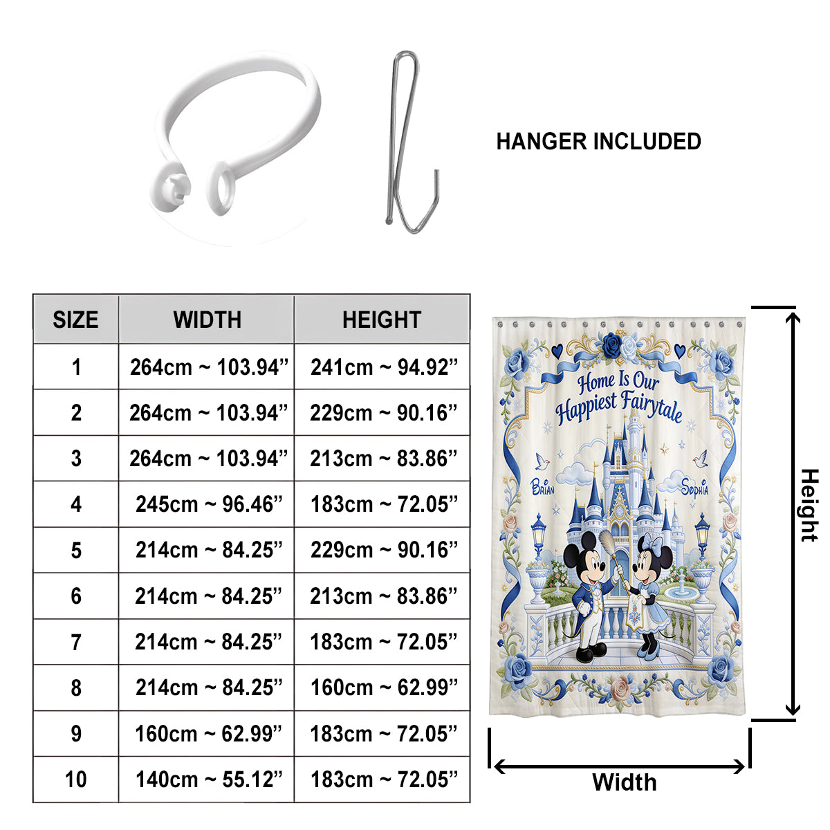 Home Is Our Happiest Fairytale - Personalized Mouse Blackout Window Curtain/ Drapes Set