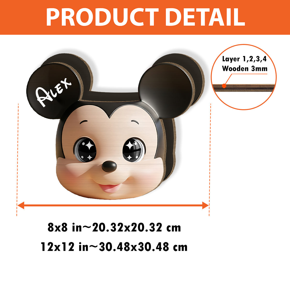 Cute Mouse Head - Personalized Mouse Wooden Pen Holder