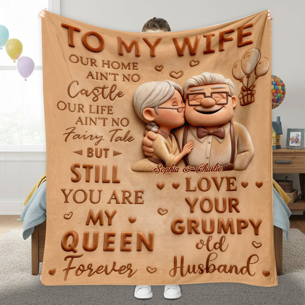 Up Couple, To My Wife, To My Husband - Personalized Couple Blanket