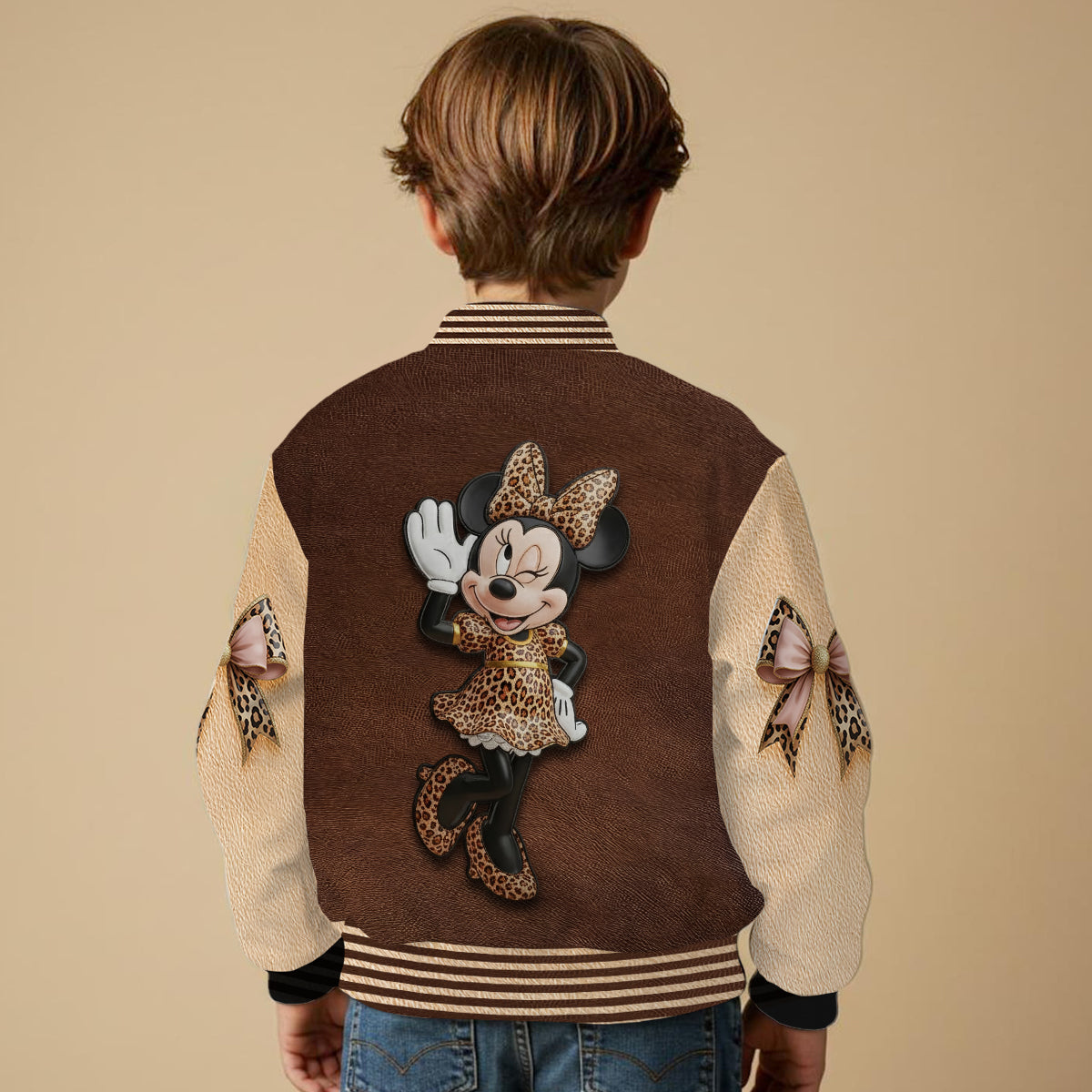 Leopard Girl - Personalized Mouse Varsity Jacket