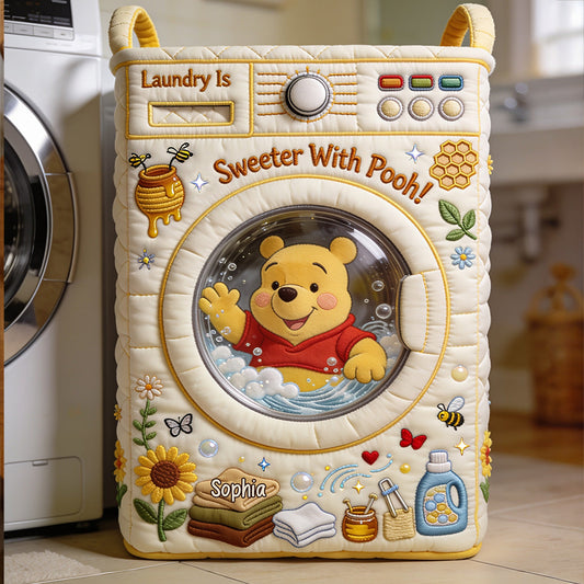 Laundry Is Sweeter With Yellow Bear - Personalized Yellow Bear Storage Basket