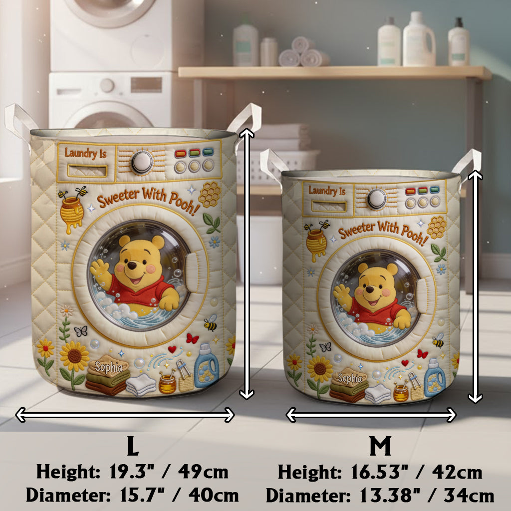 Laundry Is Sweeter With Yellow Bear - Personalized Yellow Bear Storage Basket