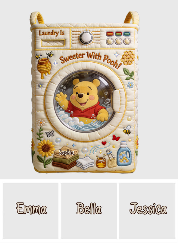Laundry Is Sweeter With Yellow Bear - Personalized Yellow Bear Storage Basket