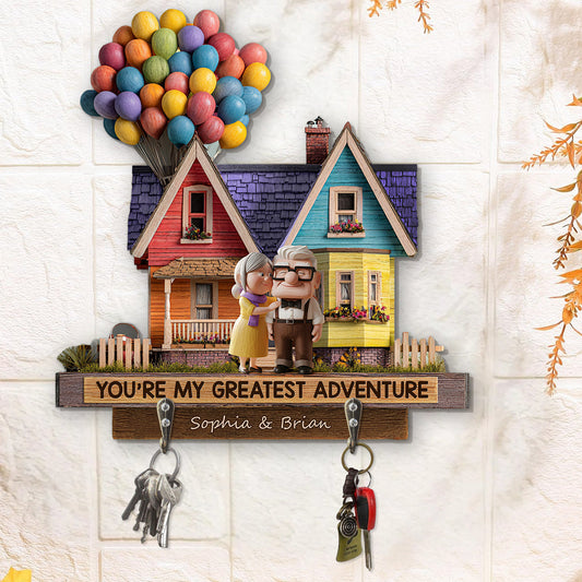 You're My Greatest Adventure - Personalized Couple Custom Shaped Hanging Rack