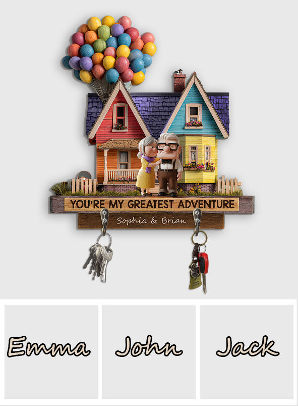 You're My Greatest Adventure - Personalized Couple Custom Shaped Hanging Rack