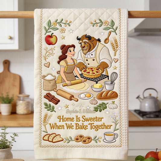 Love Is The Secret Ingredient - Personalized Beauty And The Beast Towel