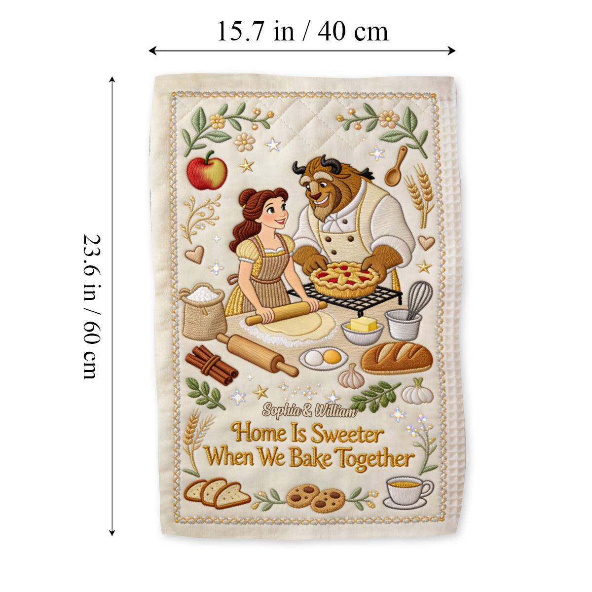 Love Is The Secret Ingredient - Personalized Beauty And The Beast Towel
