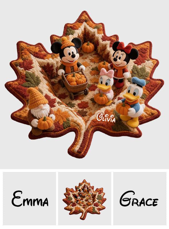 Autumn Vibes, Cartoon Mouse Fans Gift Idea - Personalized Mouse Non-Slip Tufted Rug
