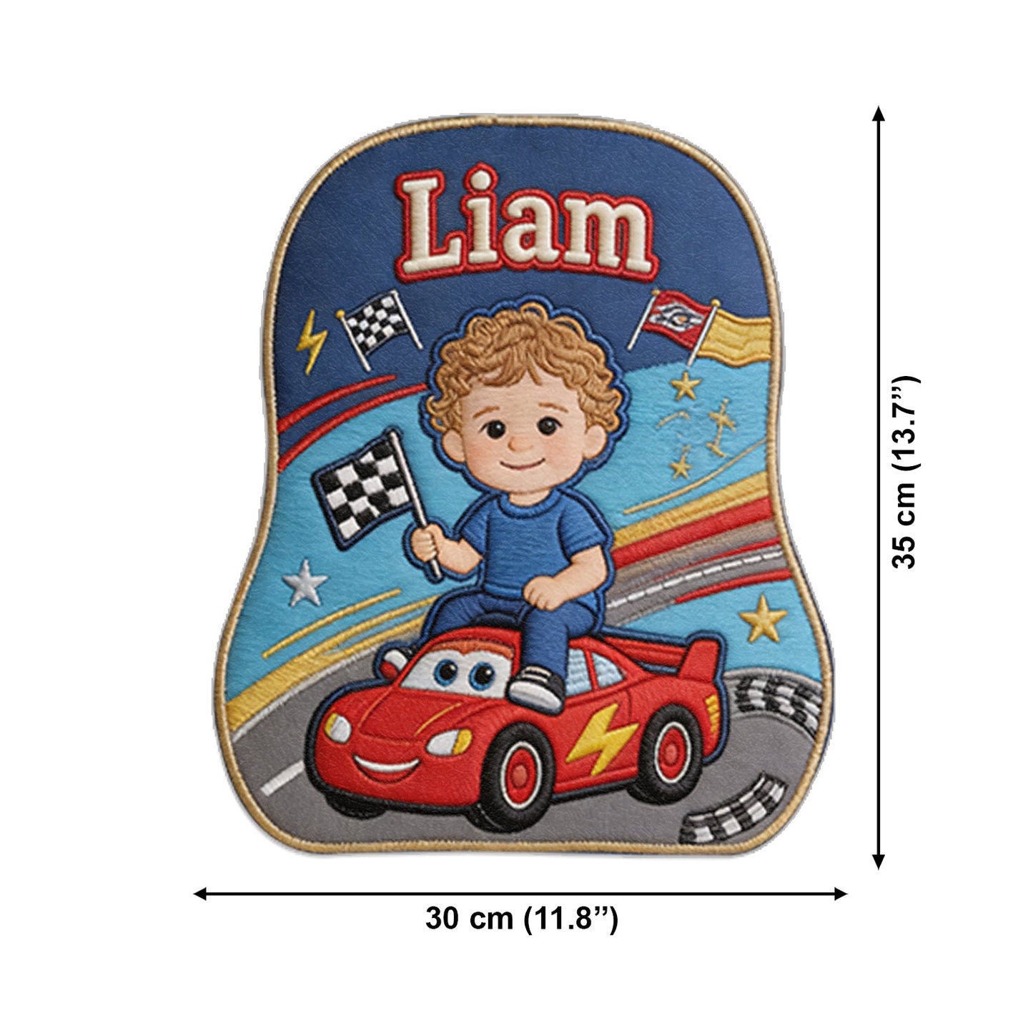 Little Racer - Personalized Racing Lover Changeable Leather Patch Backpack