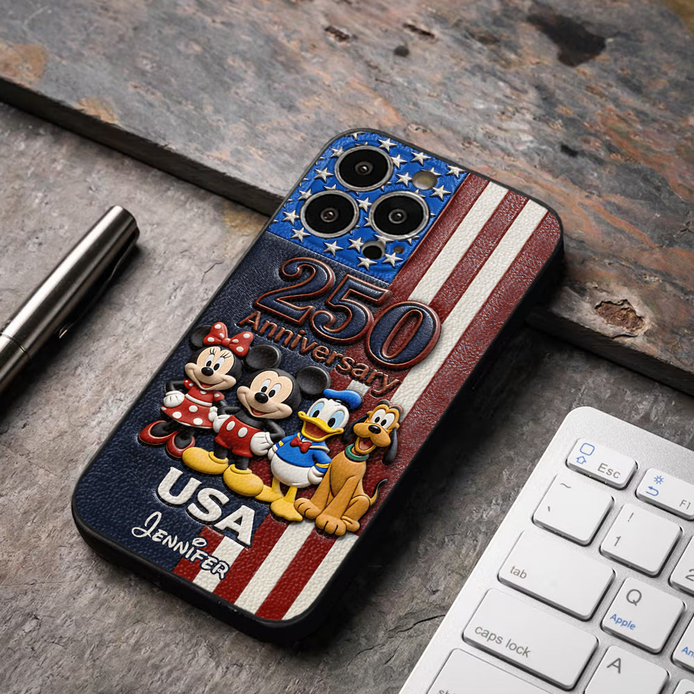 Friends 250 Anniversary - Personalized Mouse 3D Embossed Leather Phone Case