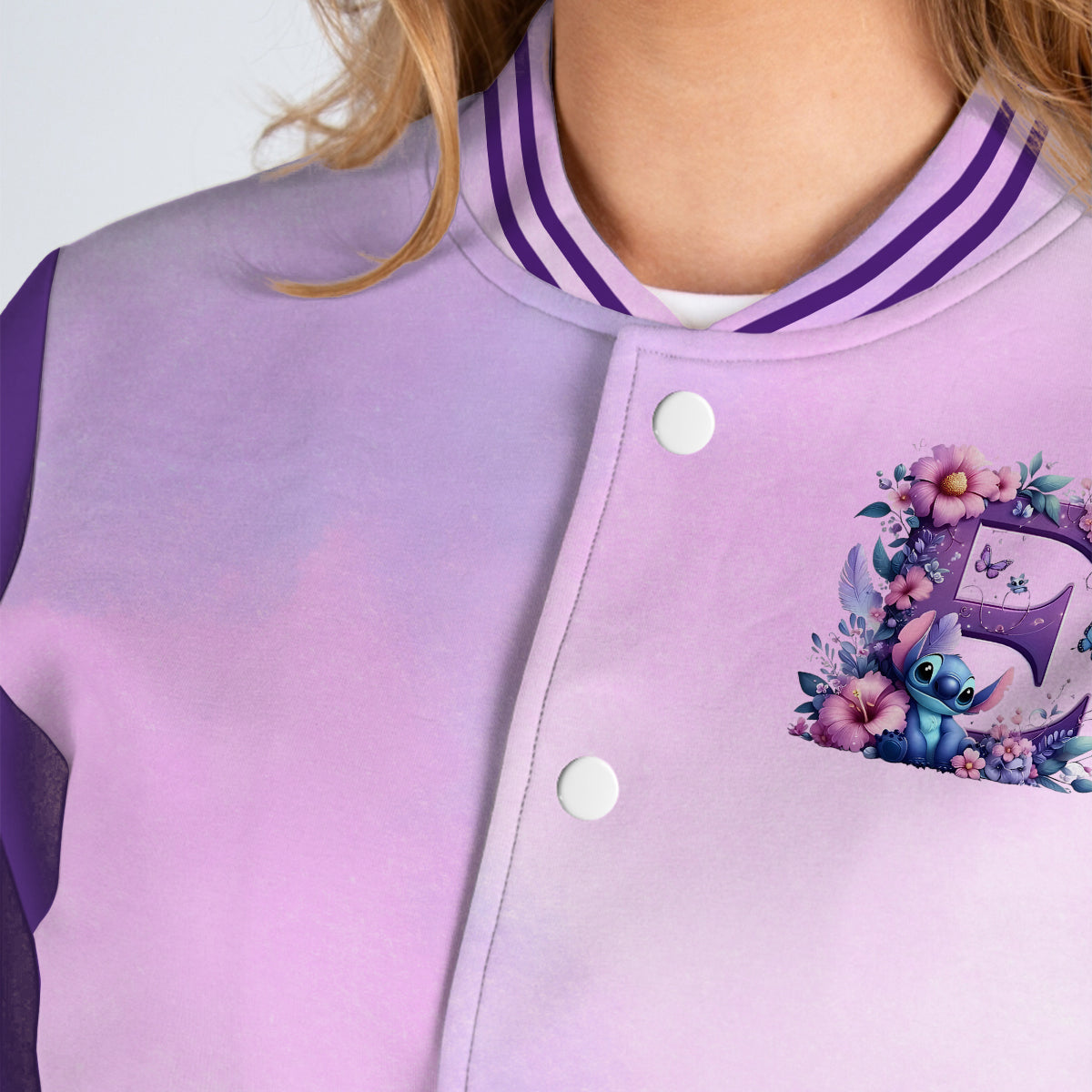 Blue Ohana Alphabet Letter Custom Name - Personalized Ohana Varsity Jacket