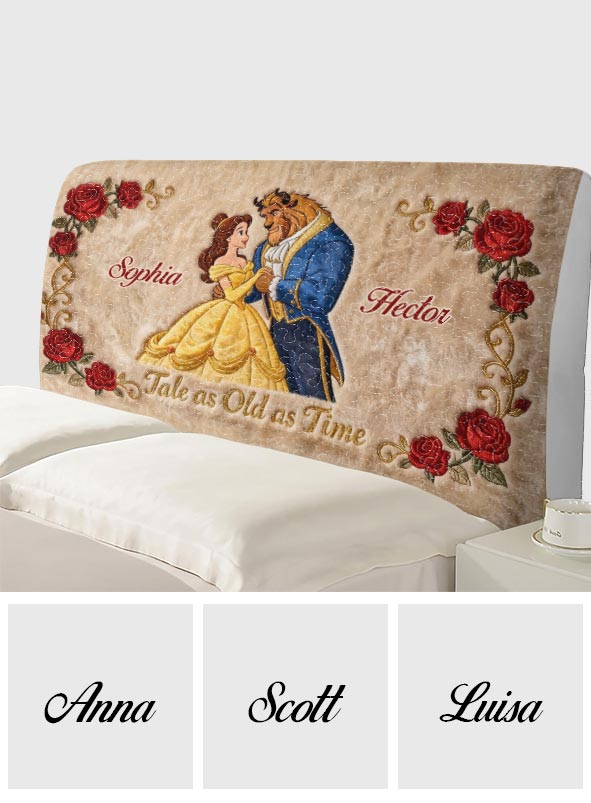 Tale As Old As Time - Personalized Beauty And The Beast Headboard Slipcover