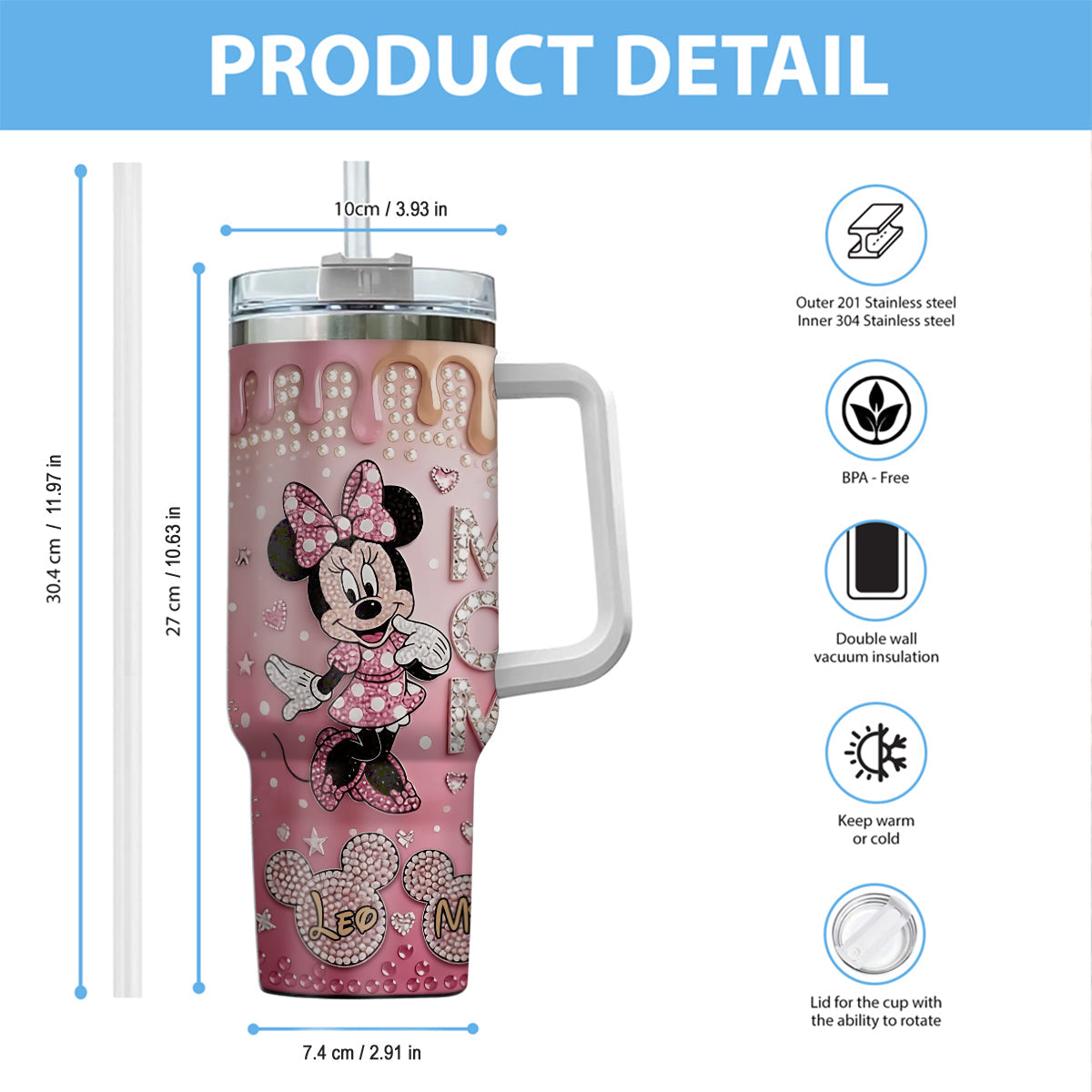 Mouse Mama - Personalized Mouse Tumbler With Handle