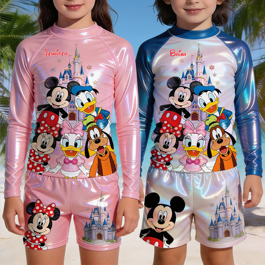 Magical Friends - Personalized Dream Trip Kid Swimsuit Trunk Rashguard Set