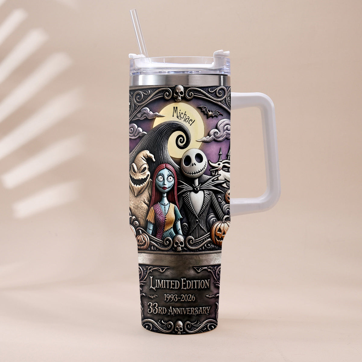 33rd Anniversary - Personalized Nightmare Tumbler With Plush Charm