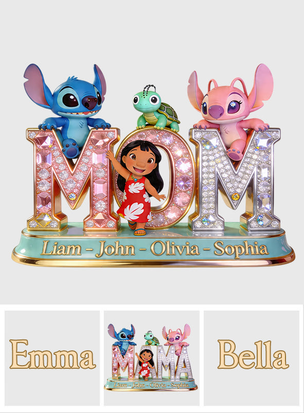 Ohana Mom Mama - Personalized Ohana Custom Shaped Acrylic Plaque