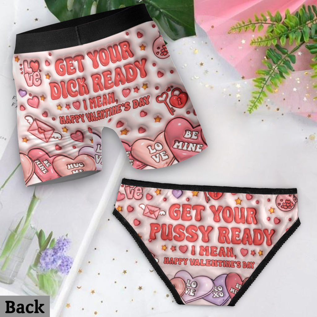 Get Your WIlly Ready - Personalized Couple Women Briefs & Men Boxer Briefs