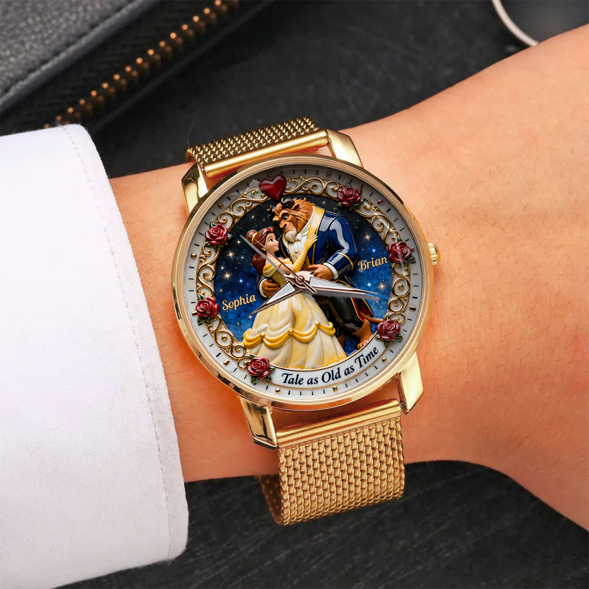 Tale As Old As Time - Personalized Couple Women Hand Watch