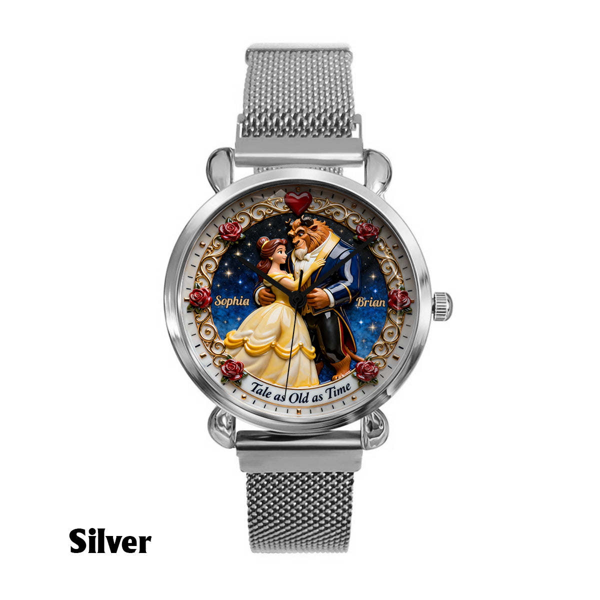 Tale As Old As Time - Personalized Couple Women Hand Watch