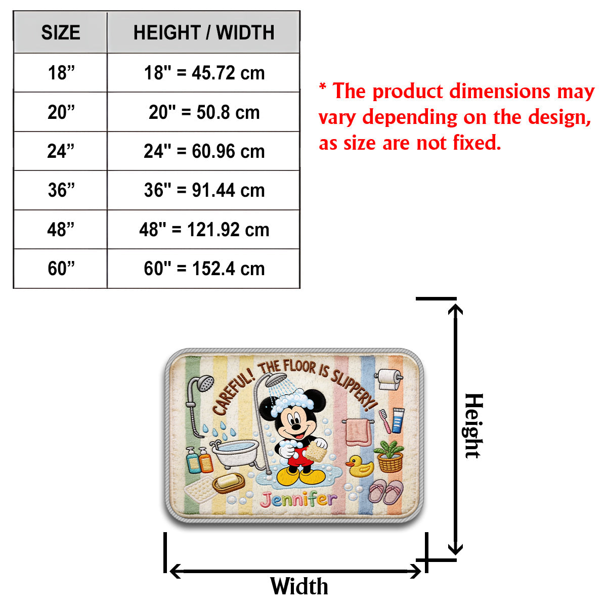 Becarefull - Personalized Mouse Non-Slip Tufted Rug