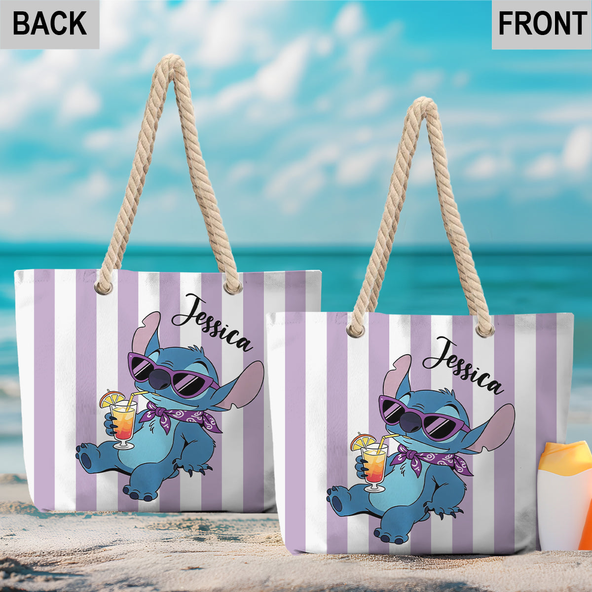 Ohana Summer Time - Personalized Ohana Beach Bag