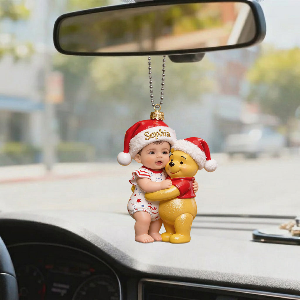 Merry Christmas - Personalized Yellow Bear Premium 3D Ornament