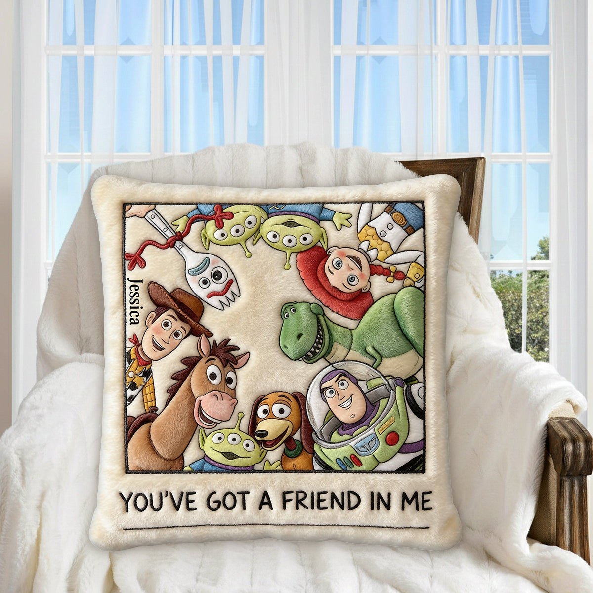 Toy The Story - Personalized Movie For Kids Premium Faux Fur Pillow