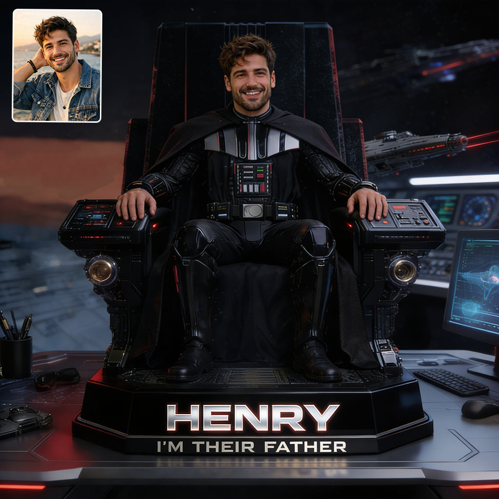Custom Any Photo Best Dad/Grandpa In The Galaxy - Personalized The Force Custom Shaped Acrylic Plaque