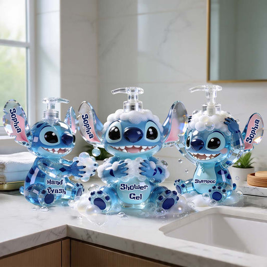 Cute Bubble Bath, Shampoo, Hand Wash - Personalized Ohana Pump Dispenser