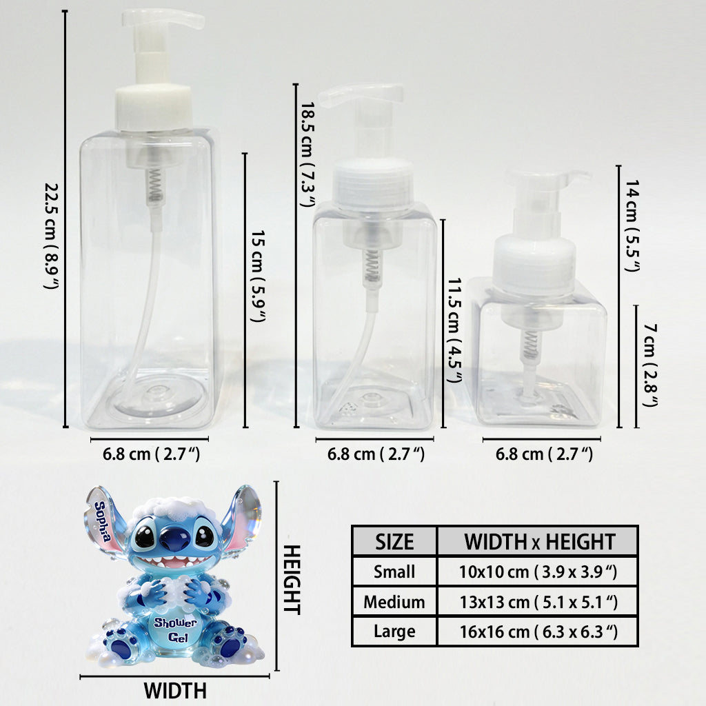 Cute Bubble Bath, Shampoo, Hand Wash - Personalized Ohana Pump Dispenser
